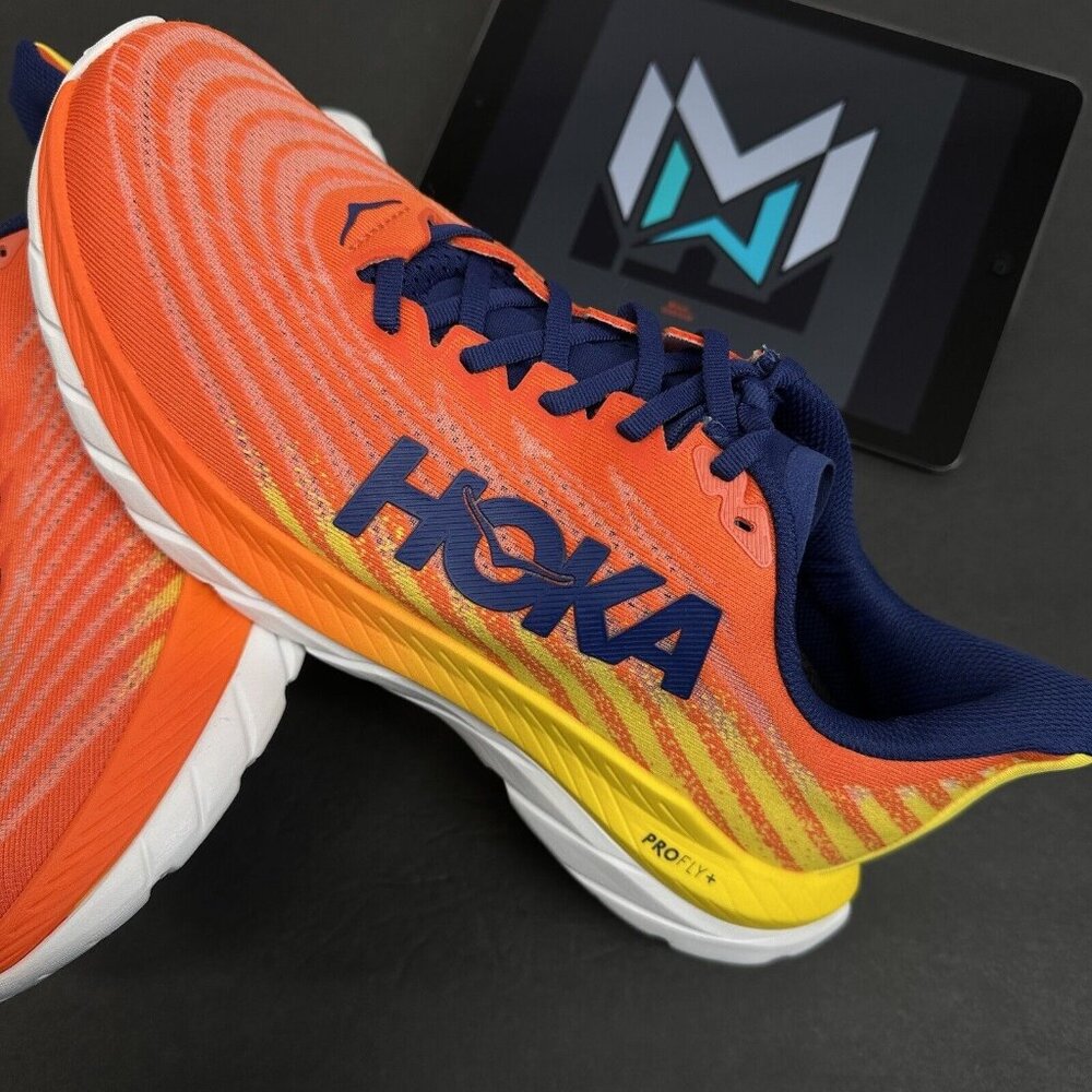 Hoka One One Mach 5 Running Shoes Men’s Sizes Flame Dandelion 1127893-FDND